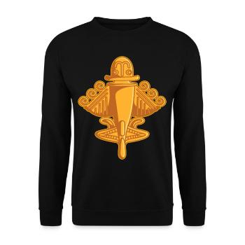 Ancient Astronaut Theory Quimbaya Airplane - Unisex Sweatshirt - black - Front - Alina (178cm) & Michal (187cm)