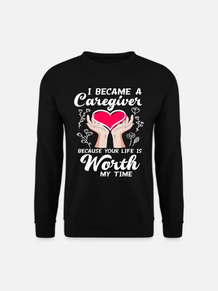 Caregiver Care Heart - Unisex Sweatshirt - black