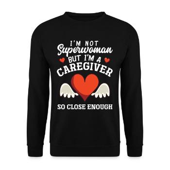 Caregiver Superheroine - Unisex Sweatshirt - black - Front - Alina (178cm) & Michal (187cm)