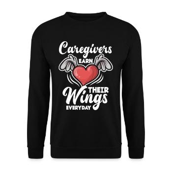 Pflegekraft - Unisex Pullover - Schwarz - Vorne - Alina (178cm) & Michal (187cm)