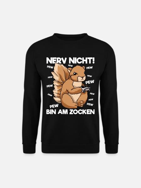 Nerv nicht bin am Zocken Gaming Eichhörnchen - Unisex Pullover - Schwarz