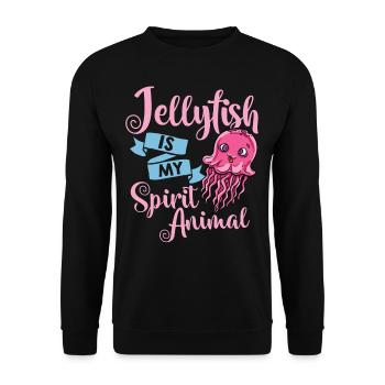 Qualle Meduse Fisch Tank Meerestiere Aquarium - Unisex Pullover - Schwarz - Vorne - Alina (178cm) & Michal (187cm)