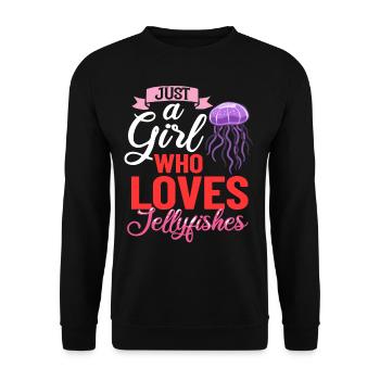 Qualle Meduse Fisch Tank Meerestiere Aquarium - Unisex Pullover - Schwarz - Vorne - Alina (178cm) & Michal (187cm)