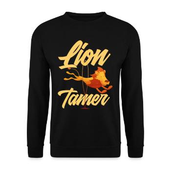 Circus Lion Tame Children's Birthday Party - Unisex Sweatshirt - black - Front - Alina (178cm) & Michal (187cm)
