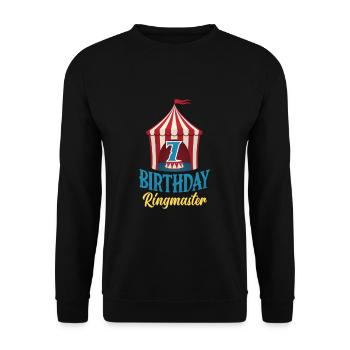 7th Birthday Circus Director Circus Lover - Unisex Sweatshirt - black - Front - Alina (178cm) & Michal (187cm)
