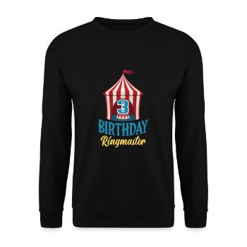 3rd Birthday Circus Director Circus Lover - Unisex Sweatshirt - black - Front - Alina (178cm) & Michal (187cm)