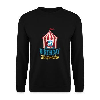 5th Birthday Circus Director Circus Lover - Unisex Sweatshirt - black - Front - Alina (178cm) & Michal (187cm)