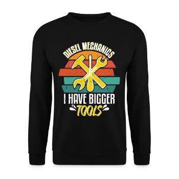 Diesel Mechanics I Have Bigger Tools - Unisex Sweatshirt - black - Front - Alina (178cm) & Michal (187cm)