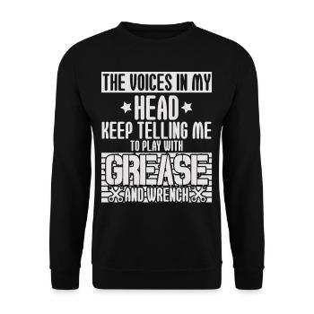 Voices In My Head Grease And Wrench - Unisex Sweatshirt - black - Front - Alina (178cm) & Michal (187cm)