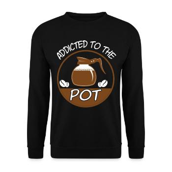 Addicted To The Pot Barista - Unisex Sweatshirt - black - Front - Alina (178cm) & Michal (187cm)