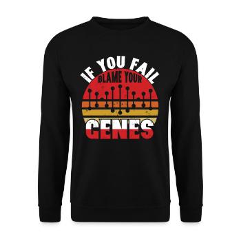 If You Fail Blame Your Genes Genealogy Pun - Unisex Sweatshirt - black - Front - Alina (178cm) & Michal (187cm)