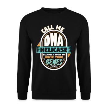 Call Me DNA Helicase Unzip Your Genes - Unisex Sweatshirt - black - Front - Alina (178cm) & Michal (187cm)