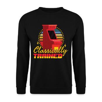 Classically Trained Arcade Gamer Retro Games - Unisex Sweatshirt - black - Front - Alina (178cm) & Michal (187cm)