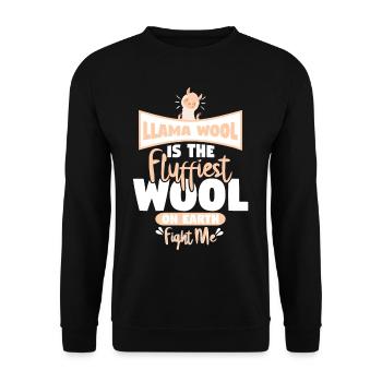 Llama Wool Is The Fluffiest Wool Knitting - Unisex Sweatshirt - black - Front - Alina (178cm) & Michal (187cm)