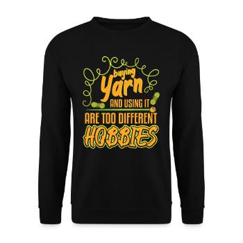 Buying Yarn And Using It Different Hobbies - Unisex Sweatshirt - black - Front - Alina (178cm) & Michal (187cm)