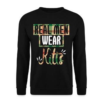 Real Men Wear Kilts - Unisex Sweatshirt - black - Front - Alina (178cm) & Michal (187cm)