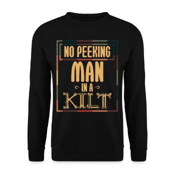 No Peeking Man In A Kilt - Unisex Sweatshirt - black - Front - Alina (178cm) & Michal (187cm)