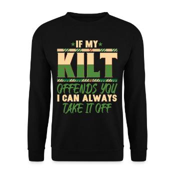 If My Kilt Offends You I Can Take It Off - Unisex Sweatshirt - black - Front - Alina (178cm) & Michal (187cm)