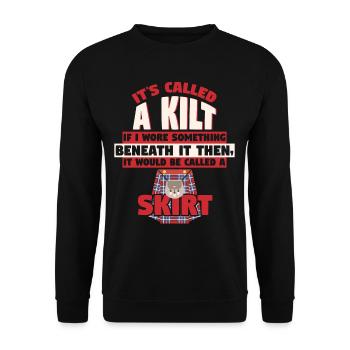 Its Called Kilt Underwear Skirt - Unisex Sweatshirt - black - Front - Alina (178cm) & Michal (187cm)