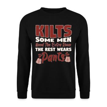 Kilts Some Men Need The Extra Room - Unisex Sweatshirt - black - Front - Alina (178cm) & Michal (187cm)