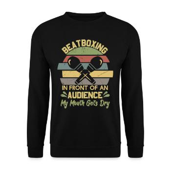Beatboxing In Front Of An Audience - Unisex Sweatshirt - black - Front - Alina (178cm) & Michal (187cm)