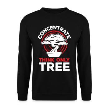 Bonsai Concentrate Think Only Tree - Unisex Sweatshirt - black - Front - Alina (178cm) & Michal (187cm)