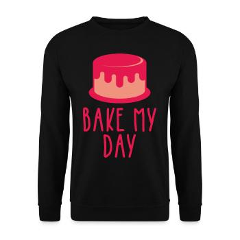 Bake Cake Bake My Day - Unisex Sweatshirt - black - Front - Alina (178cm) & Michal (187cm)