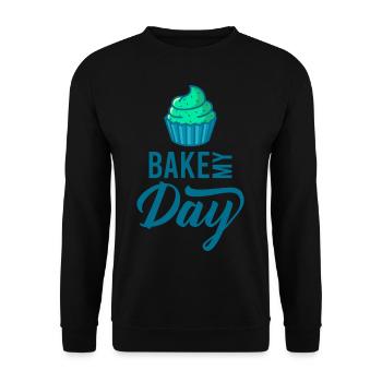 Bake Cake Bake My Day - Unisex Sweatshirt - black - Front - Alina (178cm) & Michal (187cm)