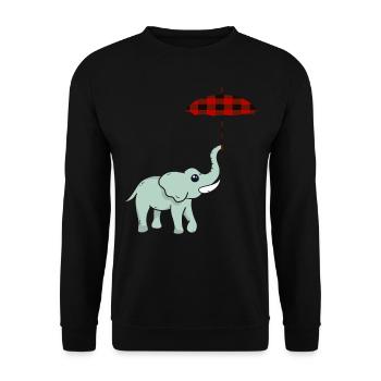 Elephant Elephant Elephant Proboscis Zoo Circus - Unisex Sweatshirt - black - Front - Alina (178cm) & Michal (187cm)