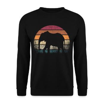 Elefant Afrika Safari - Unisex Pullover - Schwarz - Vorne - Alina (178cm) & Michal (187cm)