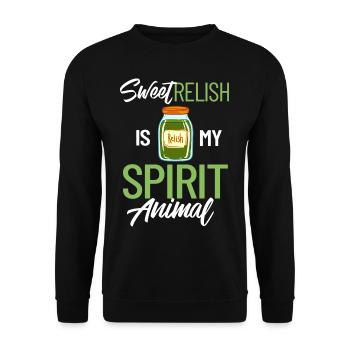 Sweet Relish Pickles Bottle Spice Jar - Unisex Sweatshirt - black - Front - Alina (178cm) & Michal (187cm)