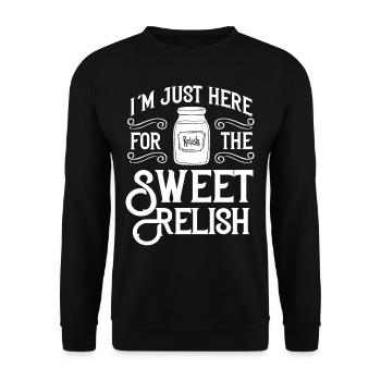 Sweet Relish Pickles Bottle Spice Jar - Unisex Sweatshirt - black - Front - Alina (178cm) & Michal (187cm)
