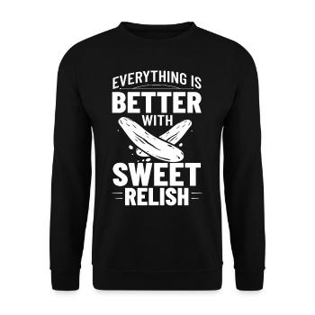 Sweet Relish Pickles Bottle Spice Jar - Unisex Sweatshirt - black - Front - Alina (178cm) & Michal (187cm)