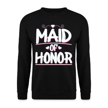 Maid Of Honor Bridesmaid Bachelorette Party - Unisex Sweatshirt - black - Front - Alina (178cm) & Michal (187cm)