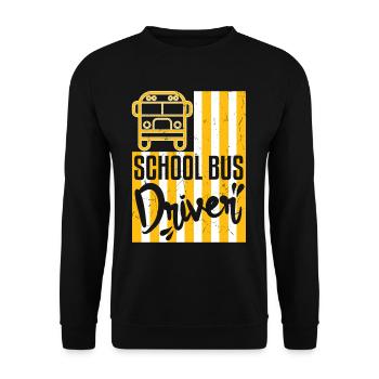 American Flag School Bus Driver Distressed - Unisex Sweatshirt - black - Front - Alina (178cm) & Michal (187cm)