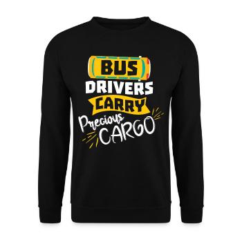 Bus Drivers Carry Precious Cargo - Unisex Sweatshirt - black - Front - Alina (178cm) & Michal (187cm)