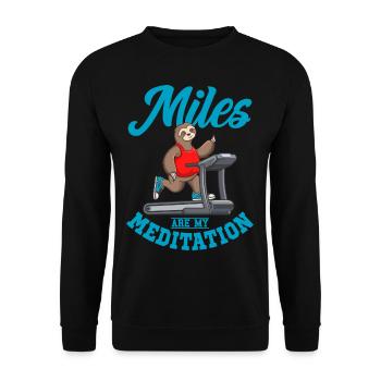 Paresseux sur tapis roulant Miles sont ma méditation - Sweat-shirt Unisexe - noir - Devant - Alina (178cm) & Michal (187cm)