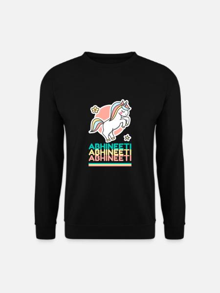 Abhineeti Prénom Cadeau Douce Licorne - Sweat-shirt Unisexe - noir