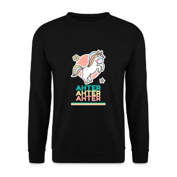 Ahter Prénom Cadeau Douce Licorne - Sweat-shirt Unisexe - noir - Devant - Alina (178cm) & Michal (187cm)