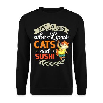Cat Sushi Japonais Nigiri Bowl Maker - Sweat-shirt Unisexe - noir - Devant - Alina (178cm) & Michal (187cm)