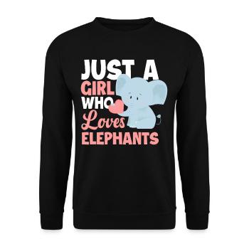 Elefant Mädchen Tiere - Unisex Pullover - Schwarz - Vorne - Alina (178cm) & Michal (187cm)