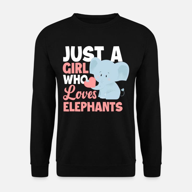 Elefant Mädchen Tiere - Unisex Pullover - Schwarz