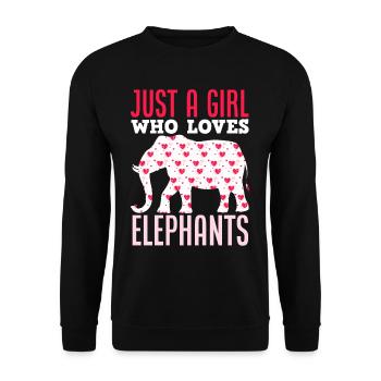 Elefant Herzen Mädchen - Unisex Pullover - Schwarz - Vorne - Alina (178cm) & Michal (187cm)
