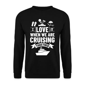 Kreuzfahrtschiff Reise Kreuzfahrt Kreuzfahrtreise - Unisex Pullover - Schwarz - Vorne - Alina (178cm) & Michal (187cm)