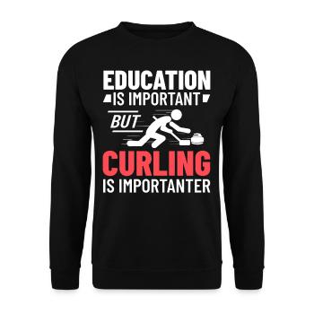 Joueur de jeu de sports de curling Curling Stones Ice - Sweat-shirt Unisexe - noir - Devant - Alina (178cm) & Michal (187cm)