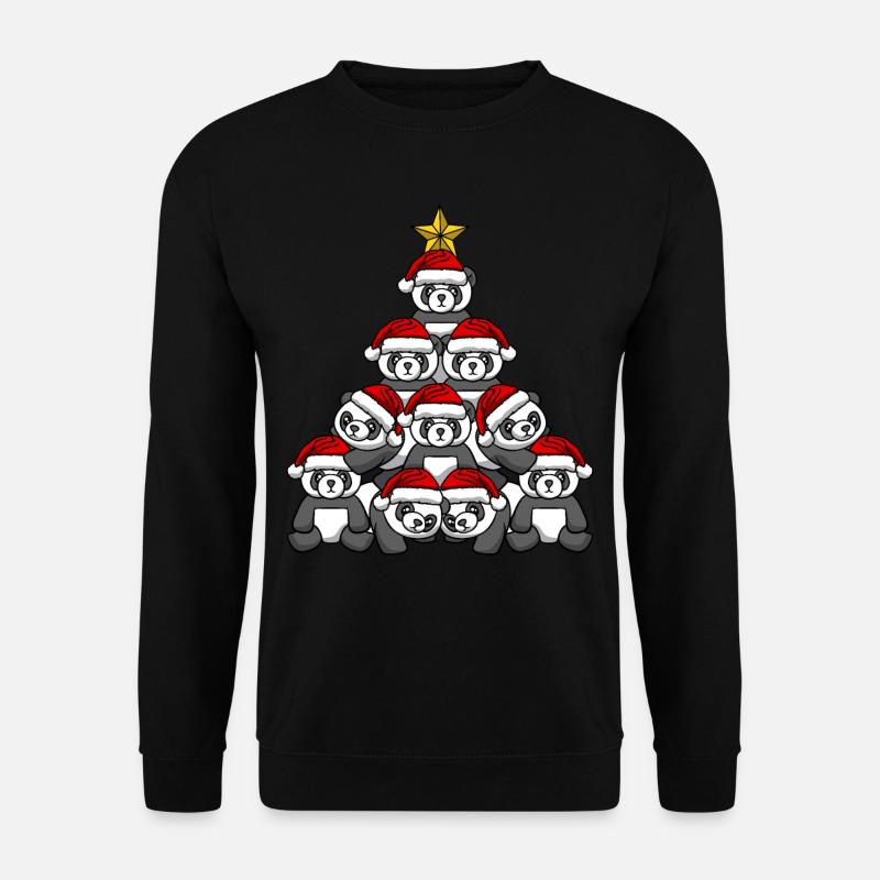 Panda Christmas Tree - Unisex Sweatshirt - black