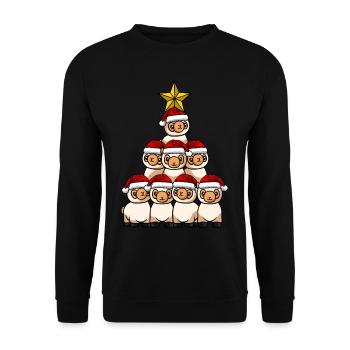 Arbre de Noël Lama - Sweat-shirt Unisexe - noir - Devant - Alina (178cm) & Michal (187cm)