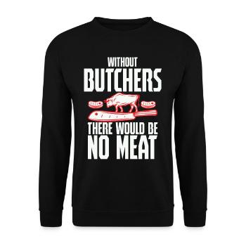 The Real Butcher Meat Hunter - Unisex Sweatshirt - black - Front - Alina (178cm) & Michal (187cm)