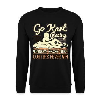 Go Kart Racing Distressed - Unisex Sweatshirt - black - Front - Alina (178cm) & Michal (187cm)
