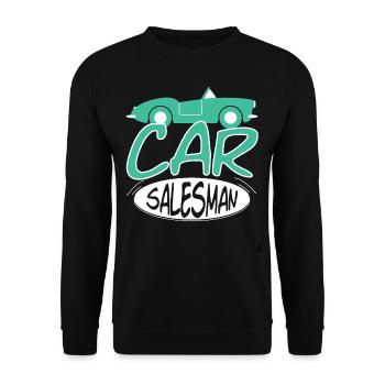 Cardealologist Car Salesman Pun - Unisex Sweatshirt - black - Front - Alina (178cm) & Michal (187cm)